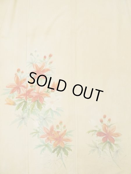 画像4: L0511J  L0511J 訪問着 女性用着物  シルク(正絹) 薄い 赤み 黄色, 花 【中古】 【USED】 【リサイクル】 ★★☆☆☆ (4)