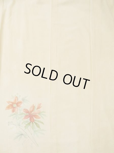 画像5: L0511J  L0511J 訪問着 女性用着物  シルク(正絹) 薄い 赤み 黄色, 花 【中古】 【USED】 【リサイクル】 ★★☆☆☆ (5)