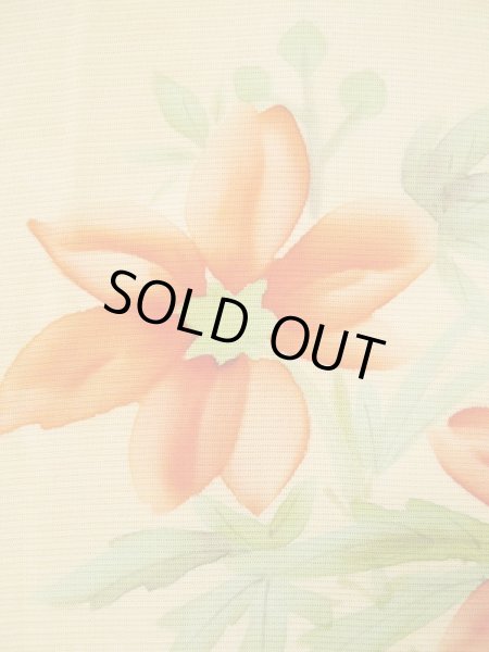 画像7: L0511J  L0511J 訪問着 女性用着物  シルク(正絹) 薄い 赤み 黄色, 花 【中古】 【USED】 【リサイクル】 ★★☆☆☆ (7)