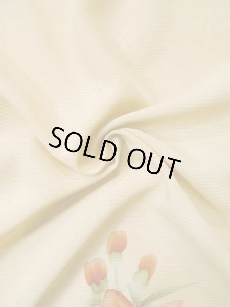 画像14: L0511J  L0511J 訪問着 女性用着物  シルク(正絹) 薄い 赤み 黄色, 花 【中古】 【USED】 【リサイクル】 ★★☆☆☆ (14)