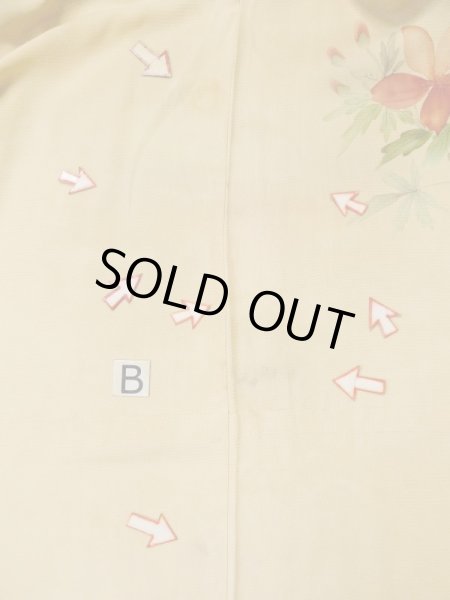 画像17: L0511J  L0511J 訪問着 女性用着物  シルク(正絹) 薄い 赤み 黄色, 花 【中古】 【USED】 【リサイクル】 ★★☆☆☆ (17)