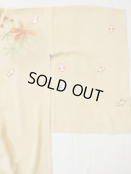 画像21: L0511J  L0511J 訪問着 女性用着物  シルク(正絹) 薄い 赤み 黄色, 花 【中古】 【USED】 【リサイクル】 ★★☆☆☆ (21)