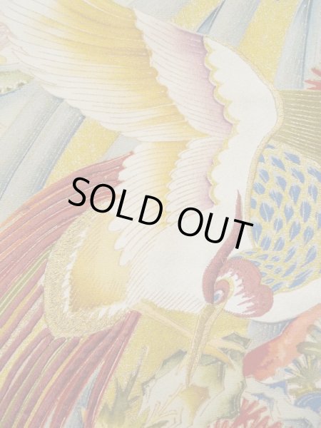 画像8: L0511P  L0511P 訪問着 女性用着物 滝柄 シルク（正絹）   オフ　ホワイト, 菊 【中古】 【USED】 【リサイクル】 ★★★☆☆ (8)