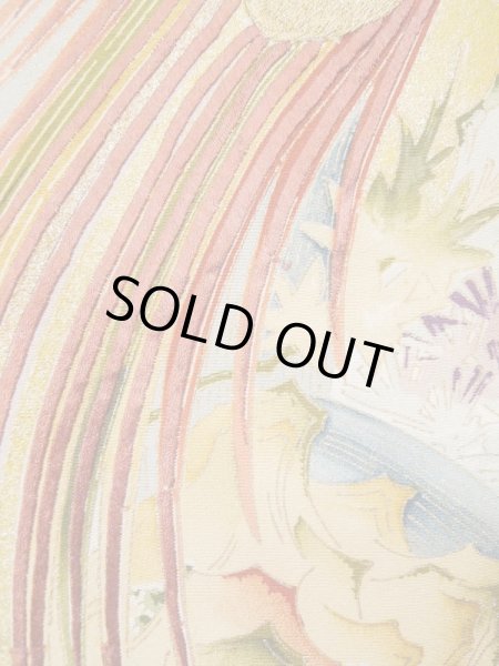 画像10: L0511P  L0511P 訪問着 女性用着物 滝柄 シルク（正絹）   オフ　ホワイト, 菊 【中古】 【USED】 【リサイクル】 ★★★☆☆ (10)