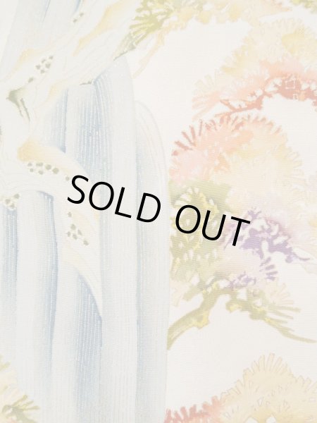 画像13: L0511P  L0511P 訪問着 女性用着物 滝柄 シルク（正絹）   オフ　ホワイト, 菊 【中古】 【USED】 【リサイクル】 ★★★☆☆ (13)