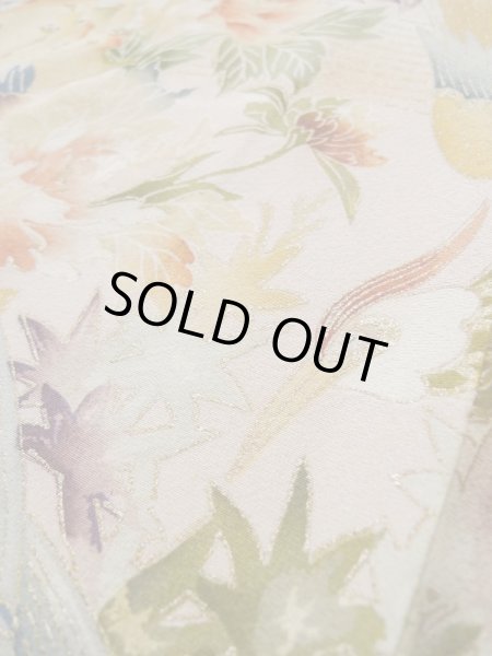 画像17: L0511P  L0511P 訪問着 女性用着物 滝柄 シルク（正絹）   オフ　ホワイト, 菊 【中古】 【USED】 【リサイクル】 ★★★☆☆ (17)