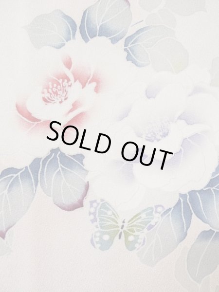 画像10: L0511Q  L0511Q 訪問着 女性用着物  シルク(正絹) 淡い 薄い 桃色, ぼたん 【中古】 【USED】 【リサイクル】 ★★★☆☆ (10)