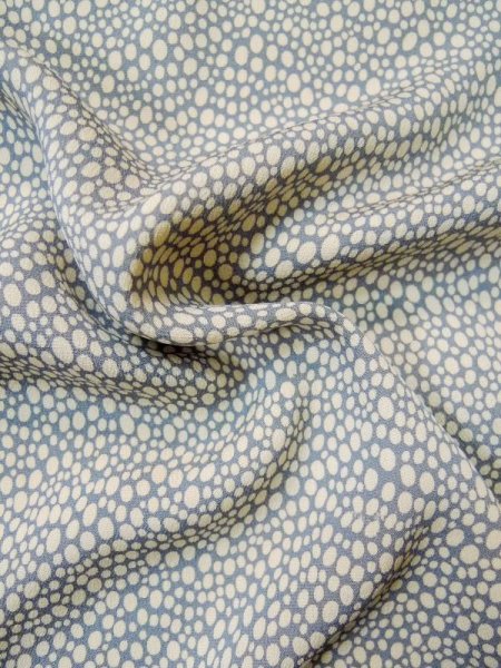 画像13: L0511T  L0511T 訪問着 女性用着物  シルク(正絹) 淡い 灰色がかった 水色, 小さな点々 【中古】 【USED】 【リサイクル】 ★★☆☆☆ (13)