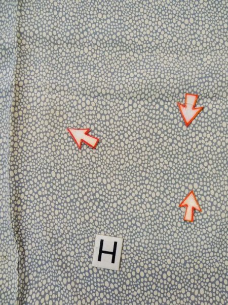 画像22: L0511T  L0511T 訪問着 女性用着物  シルク(正絹) 淡い 灰色がかった 水色, 小さな点々 【中古】 【USED】 【リサイクル】 ★★☆☆☆ (22)