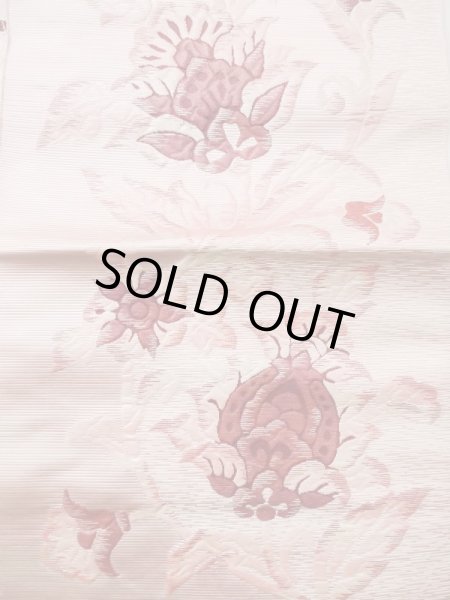 画像4: L0512D 名古屋帯 女性用着物 化繊 ペール  ピンク 唐花 【中古】 【USED】 【リサイクル】 ★★★★★ (4)