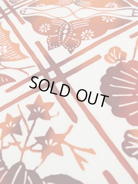 画像9: L0512E 名古屋帯 女性用着物 シルク（正絹） ダーク  オレンジ 花 【中古】 【USED】 【リサイクル】 ★★★★☆ (9)