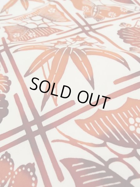 画像11: L0512E 名古屋帯 女性用着物 シルク（正絹） ダーク  オレンジ 花 【中古】 【USED】 【リサイクル】 ★★★★☆ (11)