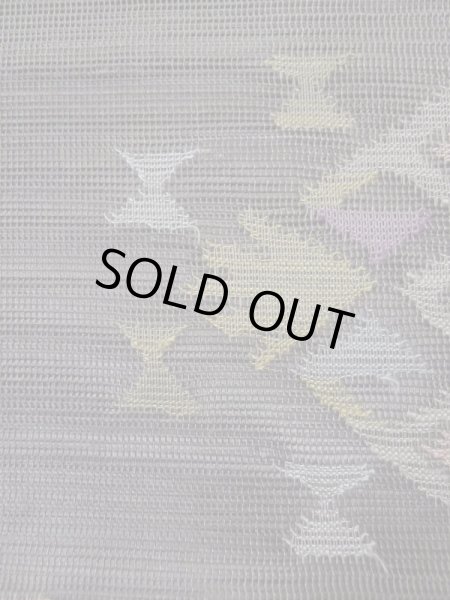 画像6: L0512H 名古屋帯 女性用着物 麻 ペール グレイッシュ グレー（灰色） 幾何学模様 【中古】 【USED】 【リサイクル】 ★★★☆☆ (6)