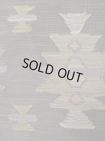 画像8: L0512H 名古屋帯 女性用着物 麻 ペール グレイッシュ グレー（灰色） 幾何学模様 【中古】 【USED】 【リサイクル】 ★★★☆☆ (8)