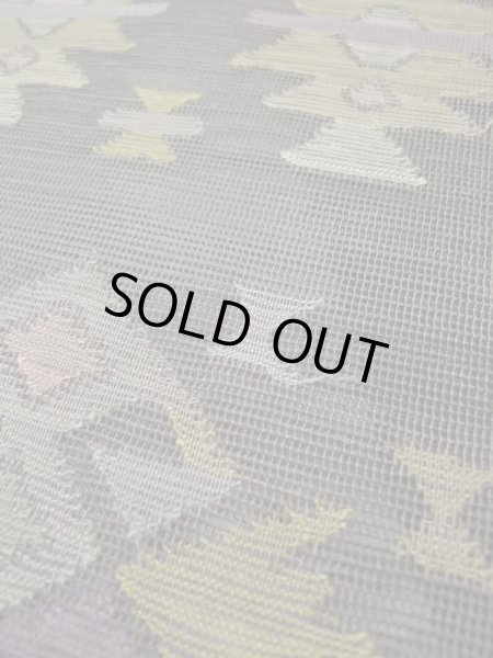 画像9: L0512H 名古屋帯 女性用着物 麻 ペール グレイッシュ グレー（灰色） 幾何学模様 【中古】 【USED】 【リサイクル】 ★★★☆☆ (9)