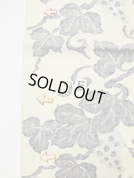 画像16: L0512K 名古屋帯 女性用着物 シルク(正絹)   オフ ホワイト つた 【中古】 【USED】 【リサイクル】 ★★★☆☆ (16)