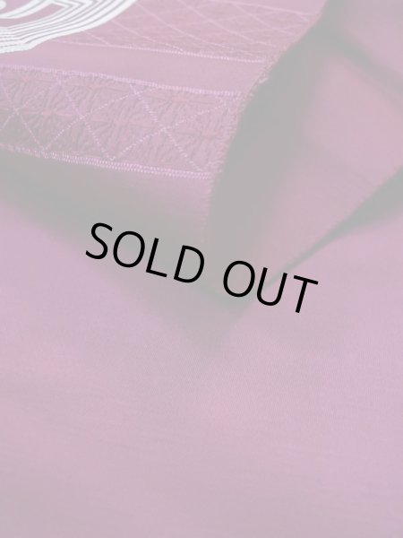 画像11: L0512S 名古屋帯 女性用着物 化繊 紫み  赤 花 【中古】 【USED】 【リサイクル】 ★★☆☆☆ (11)