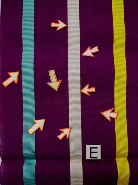 画像16: L0518F 八寸(袋名古屋)帯 女性用着物 麻 鮮やか 赤み 紫色 チェック柄 【中古】 【USED】 【リサイクル】 ★☆☆☆☆ (16)