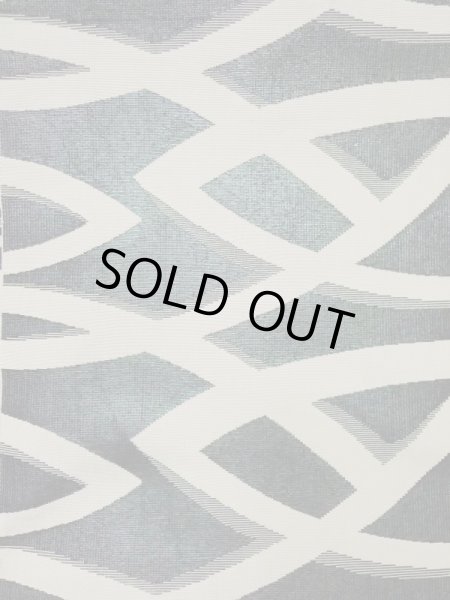 画像3: L0518I 八寸(袋名古屋)帯 女性用着物 シルク(正絹) 深い  オリーブ 抽象的模様 【中古】 【USED】 【リサイクル】 ★★☆☆☆ (3)