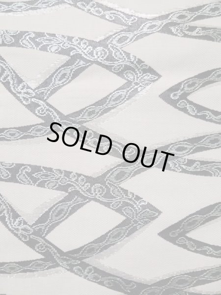 画像5: L0518I 八寸(袋名古屋)帯 女性用着物 シルク(正絹) 深い  オリーブ 抽象的模様 【中古】 【USED】 【リサイクル】 ★★☆☆☆ (5)