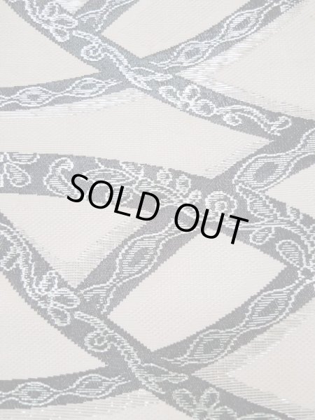 画像9: L0518I 八寸(袋名古屋)帯 女性用着物 シルク(正絹) 深い  オリーブ 抽象的模様 【中古】 【USED】 【リサイクル】 ★★☆☆☆ (9)