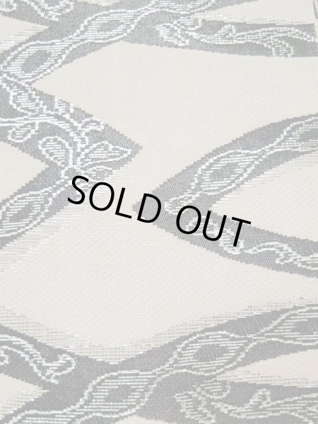 画像10: L0518I 八寸(袋名古屋)帯 女性用着物 シルク(正絹) 深い  オリーブ 抽象的模様 【中古】 【USED】 【リサイクル】 ★★☆☆☆ (10)