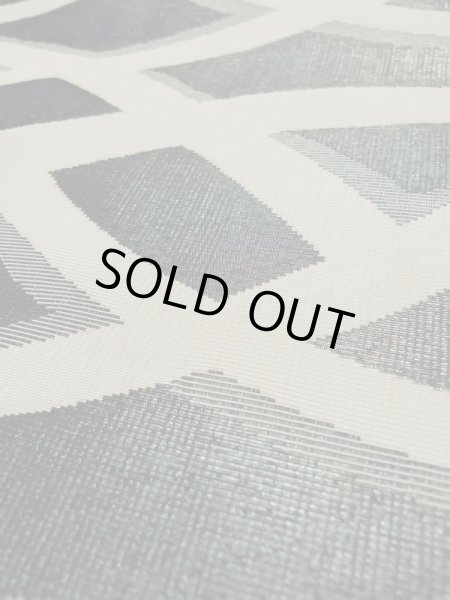 画像11: L0518I 八寸(袋名古屋)帯 女性用着物 シルク(正絹) 深い  オリーブ 抽象的模様 【中古】 【USED】 【リサイクル】 ★★☆☆☆ (11)