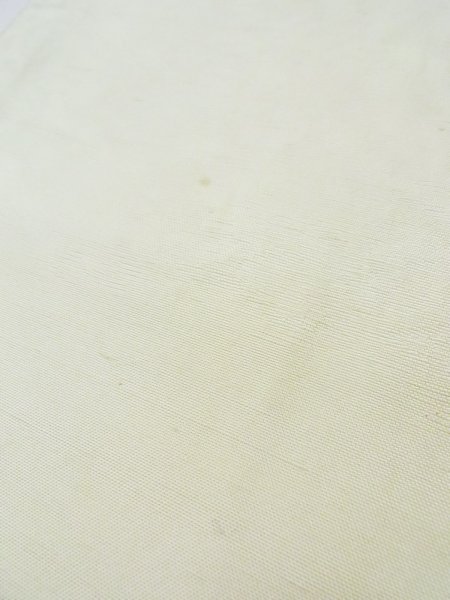 画像9: L0518N 袋帯 女性用着物 シルク（正絹）   オフ　ホワイト 葉 【中古】 【USED】 【リサイクル】 ★★☆☆☆ (9)