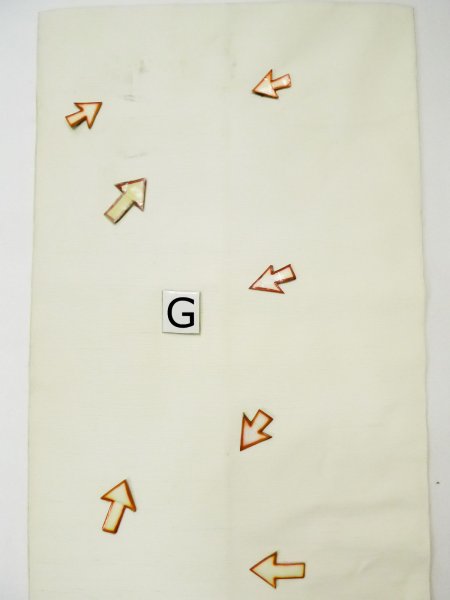 画像17: L0518N 袋帯 女性用着物 シルク（正絹）   オフ　ホワイト 葉 【中古】 【USED】 【リサイクル】 ★★☆☆☆ (17)