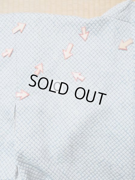 画像14: L0519E  道中着 女性用着物 衿が狭い シルク(正絹) ペール  水色, かのこ 【中古】 【USED】 【リサイクル】 ★★☆☆☆ (14)