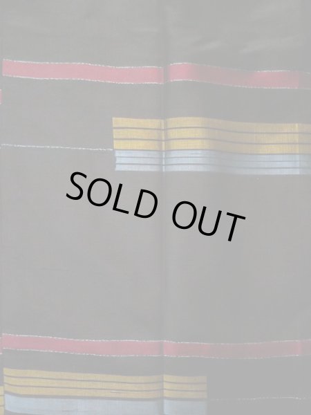 画像4: L0519H  道行 女性用着物  シルク(正絹)   黒, 縞 【中古】 【USED】 【リサイクル】 ★★★☆☆ (4)