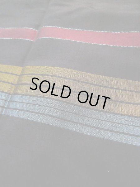 画像8: L0519H  道行 女性用着物  シルク(正絹)   黒, 縞 【中古】 【USED】 【リサイクル】 ★★★☆☆ (8)