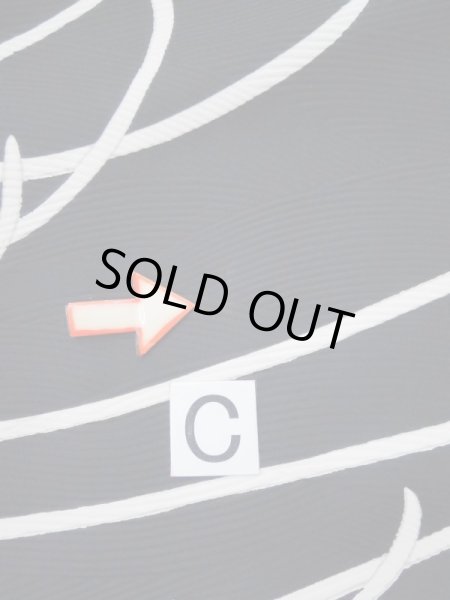 画像19: L0519O  訪問着 女性用着物 全体的に汚れ、染み 化繊   黒, 菊 【中古】 【USED】 【リサイクル】 ★☆☆☆☆ (19)