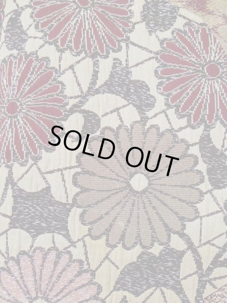 画像6: L0519P  訪問着 女性用着物  シルク(正絹)   えんじ, 菊 【中古】 【USED】 【リサイクル】 ★☆☆☆☆ (6)