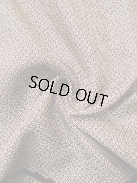 画像14: L0519P  訪問着 女性用着物  シルク(正絹)   えんじ, 菊 【中古】 【USED】 【リサイクル】 ★☆☆☆☆ (14)