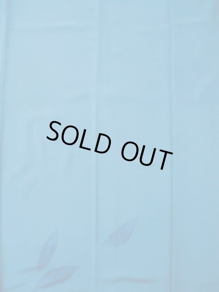 画像5: L0519R  訪問着 女性用着物  シルク（正絹） グレイッシュ 緑み 青, 葉 【中古】 【USED】 【リサイクル】 ★☆☆☆☆ (5)