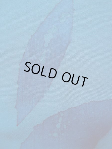 画像9: L0519R  訪問着 女性用着物  シルク（正絹） グレイッシュ 緑み 青, 葉 【中古】 【USED】 【リサイクル】 ★☆☆☆☆ (9)