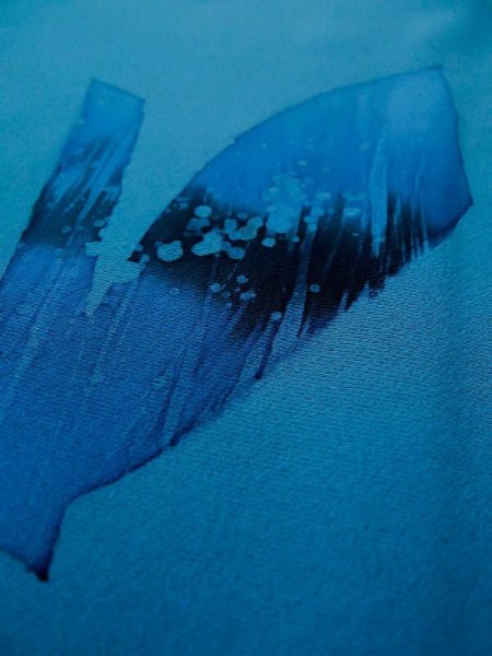 画像10: L0519R  訪問着 女性用着物  シルク(正絹) グレイッシュ 緑み 青, 葉 【中古】 【USED】 【リサイクル】 ★☆☆☆☆ (10)