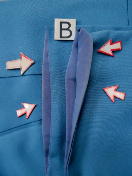 画像16: L0519R  訪問着 女性用着物  シルク(正絹) グレイッシュ 緑み 青, 葉 【中古】 【USED】 【リサイクル】 ★☆☆☆☆ (16)