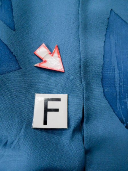 画像20: L0519R  訪問着 女性用着物  シルク(正絹) グレイッシュ 緑み 青, 葉 【中古】 【USED】 【リサイクル】 ★☆☆☆☆ (20)