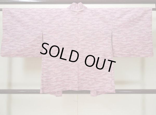 画像2: L0525G  羽織 女性用着物  ウール   ピンク, 抽象的模様 【中古】 【USED】 【リサイクル】 ★★★☆☆ (2)