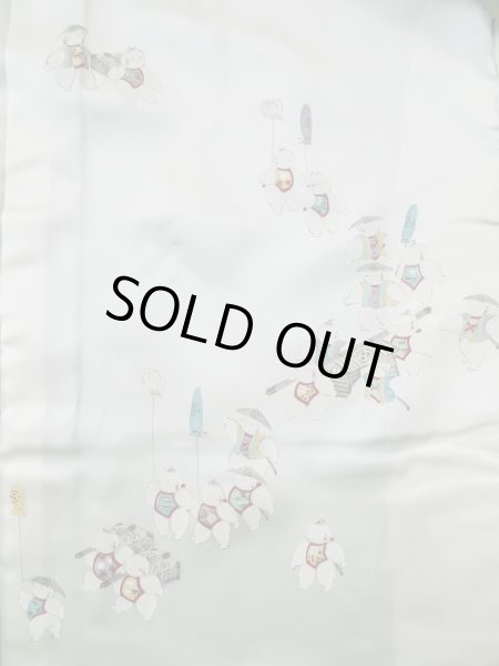 画像12: L0526A  羽織 女性用着物  シルク(正絹) ペール グレイッシュ オリーブ, ぼかし 【中古】 【USED】 【リサイクル】 ★★★☆☆ (12)