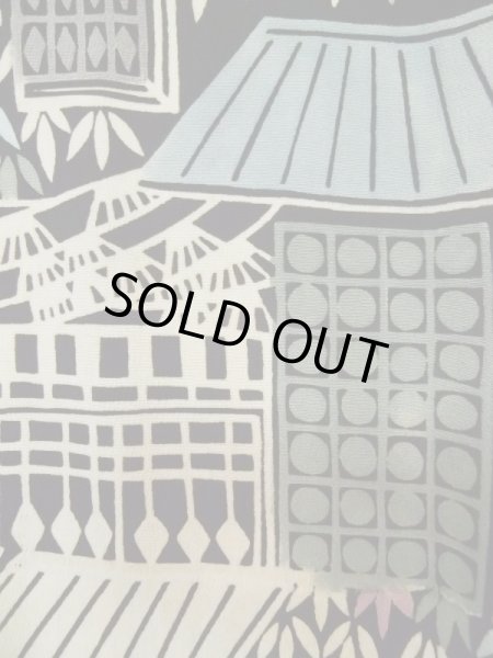 画像5: L0616A  羽織 女性用着物  シルク(正絹)   黒, 草 【中古】 【USED】 【リサイクル】 ★★☆☆☆ (5)