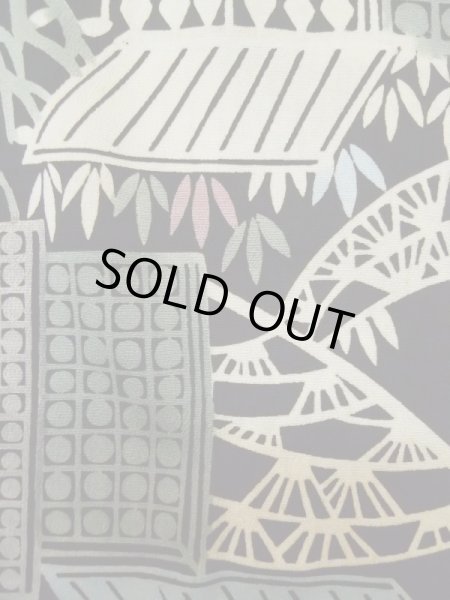 画像6: L0616A  羽織 女性用着物  シルク(正絹)   黒, 草 【中古】 【USED】 【リサイクル】 ★★☆☆☆ (6)