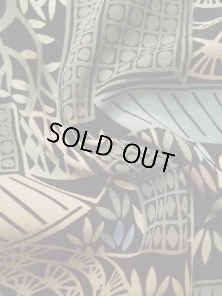 画像11: L0616A  羽織 女性用着物  シルク(正絹)   黒, 草 【中古】 【USED】 【リサイクル】 ★★☆☆☆ (11)