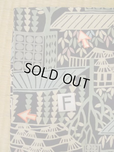 画像19: L0616A  羽織 女性用着物  シルク(正絹)   黒, 草 【中古】 【USED】 【リサイクル】 ★★☆☆☆ (19)