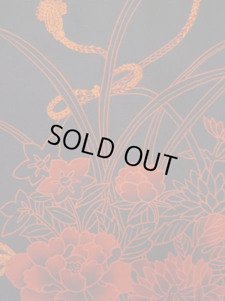 画像5: L0616C Mint  羽織 女性用着物  シルク(正絹)   黒, ぼたん 【中古】 【USED】 【リサイクル】 ★★★★☆ (5)