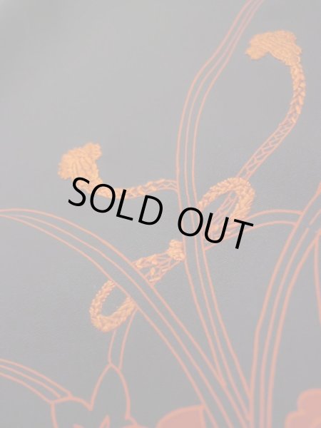 画像9: L0616C Mint  羽織 女性用着物  シルク(正絹)   黒, ぼたん 【中古】 【USED】 【リサイクル】 ★★★★☆ (9)