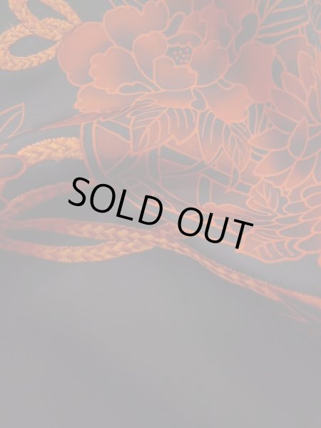 画像11: L0616C Mint  羽織 女性用着物  シルク(正絹)   黒, ぼたん 【中古】 【USED】 【リサイクル】 ★★★★☆ (11)