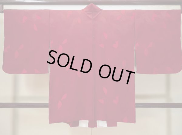 画像2: L0616K  道中着 女性用着物  シルク(正絹)   えんじ,  【中古】 【USED】 【リサイクル】 ★★★☆☆ (2)